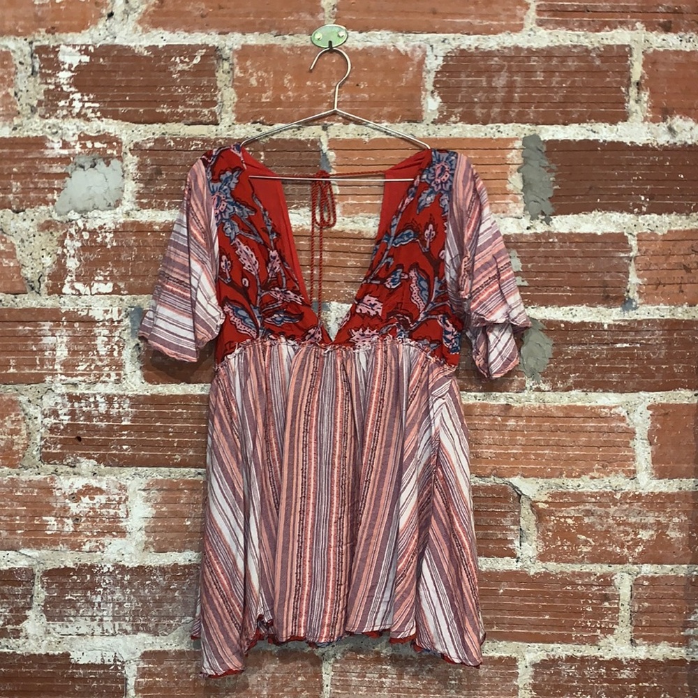 Free People Red Stripe Tunic Dress